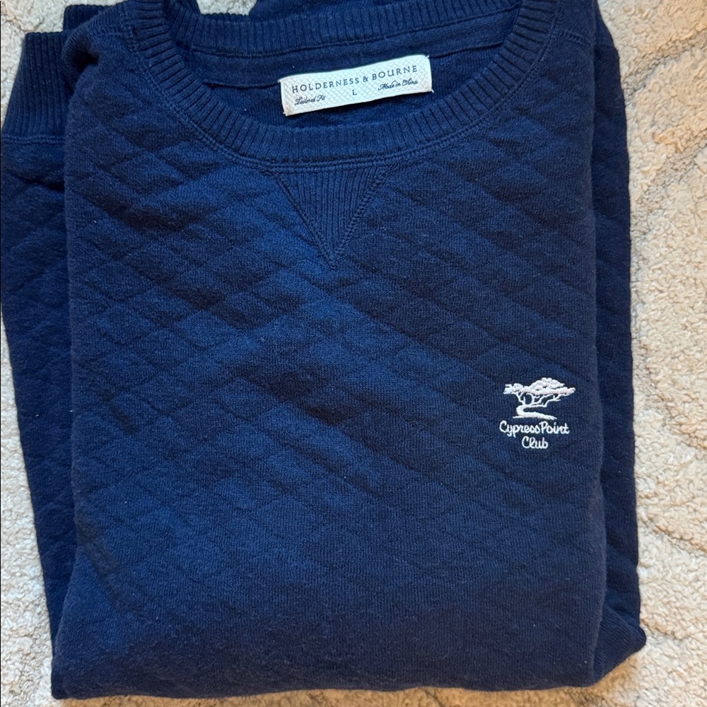 Holderness & Bourne Navy Ward Sweater Cypress Point Club
